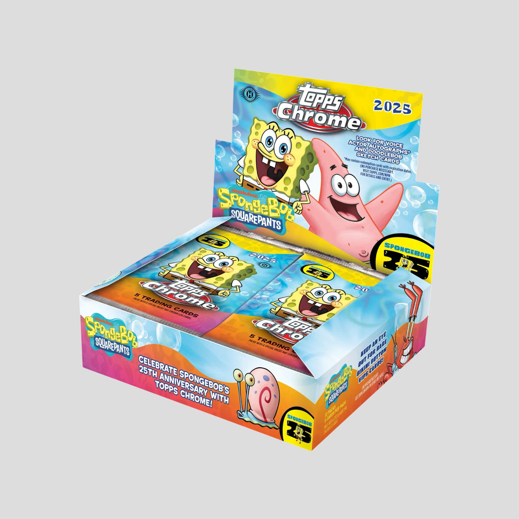 2025 TOPPS CHROME SPONGEBOB 25TH ANNIVERSARY HOBBY BOX