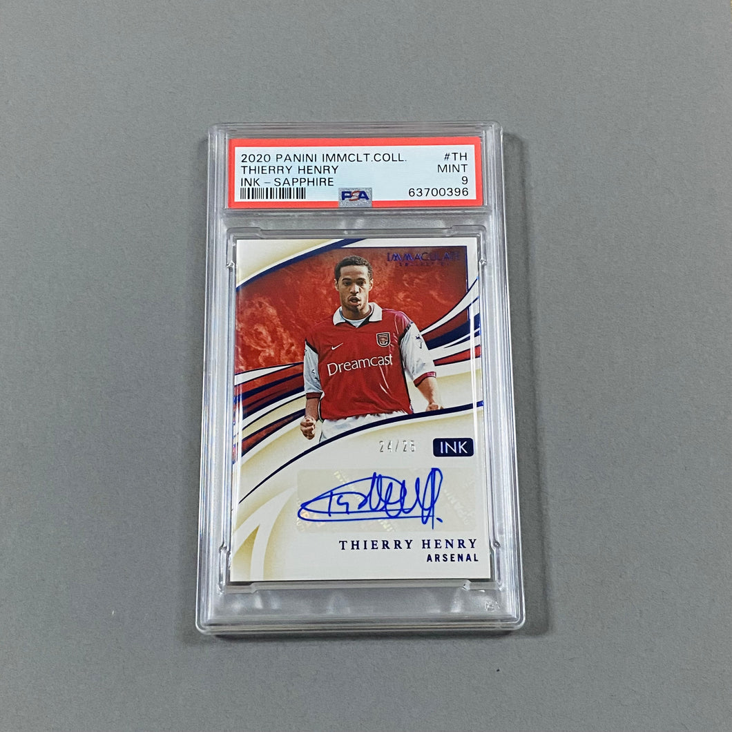 Thierry Henry Autograph #/25 Panini Immaculate 2020 PSA9